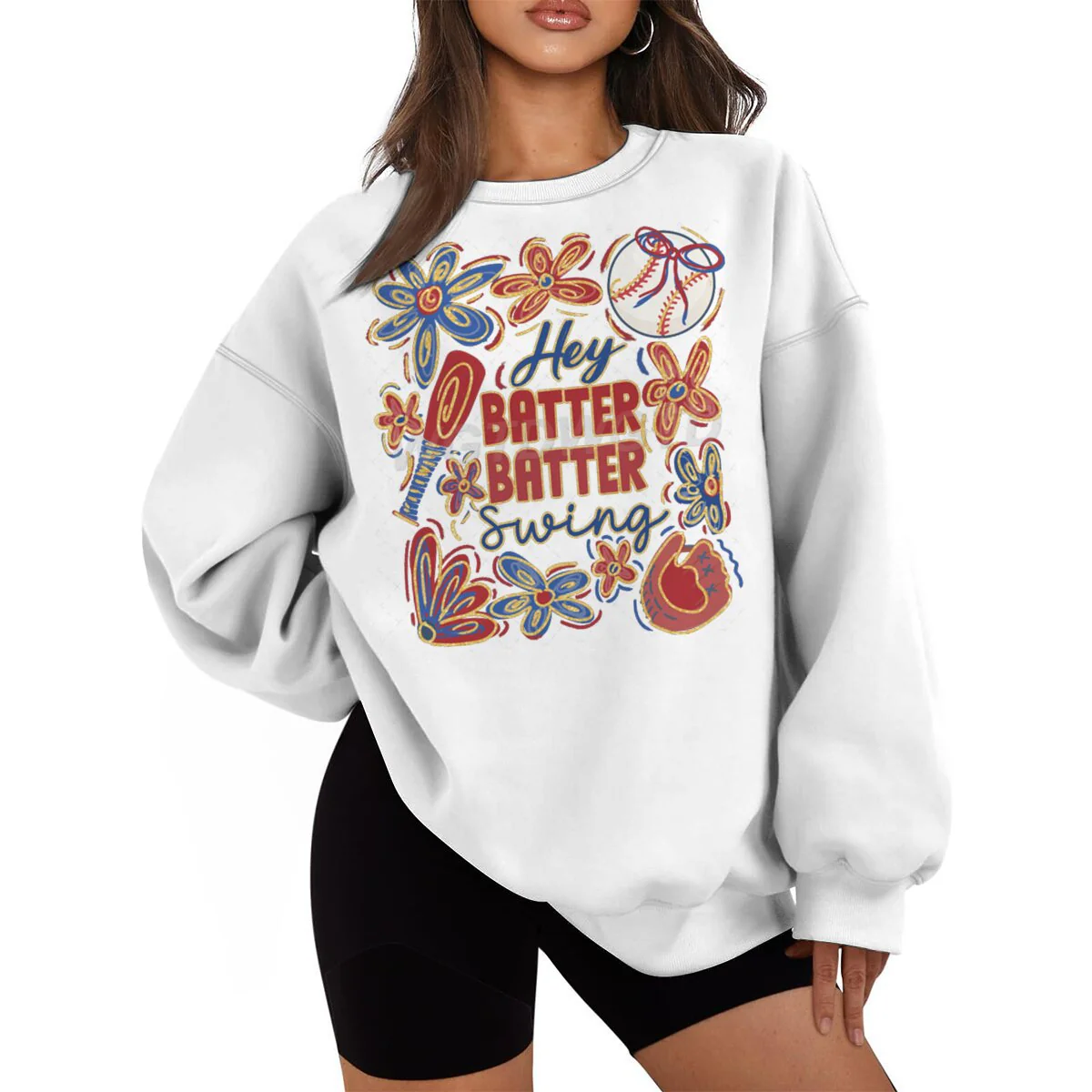 Damen Sweatshirt mit kreativem Baseball-Motiv und lässigem Schnitt - Image 4