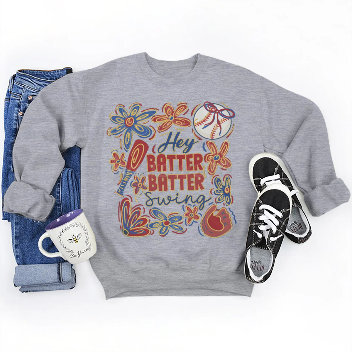 Damen Sweatshirt mit kreativem Baseball-Motiv und lässigem Schnitt - Image 5