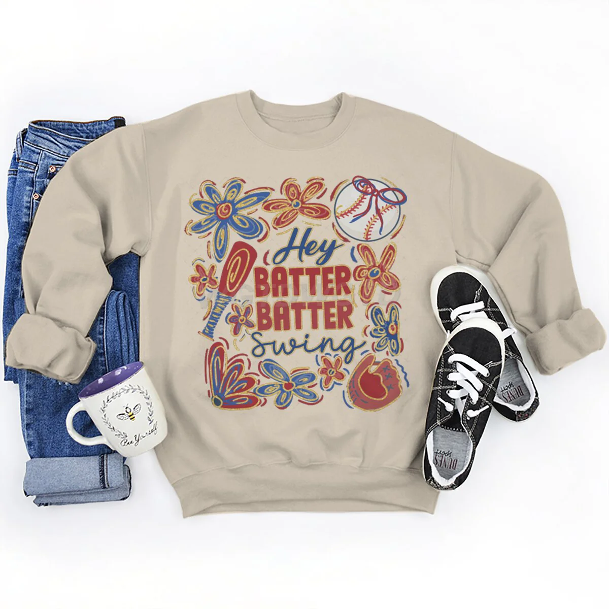 Damen Sweatshirt mit kreativem Baseball-Motiv und lässigem Schnitt - Image 9