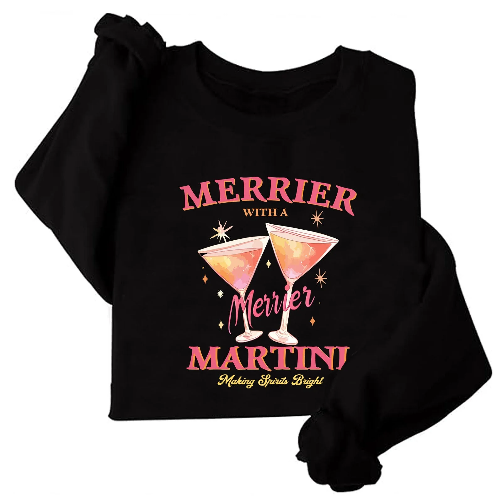 Damen Sweatshirt mit kreativem Cocktailmotiv und lässigem Schnitt - Image 10