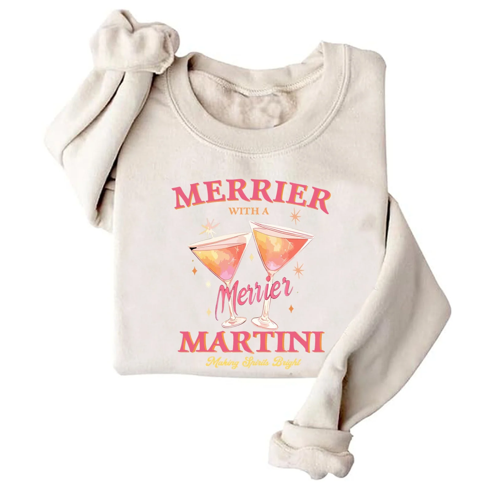 Damen Sweatshirt mit kreativem Cocktailmotiv und lässigem Schnitt - Image 9