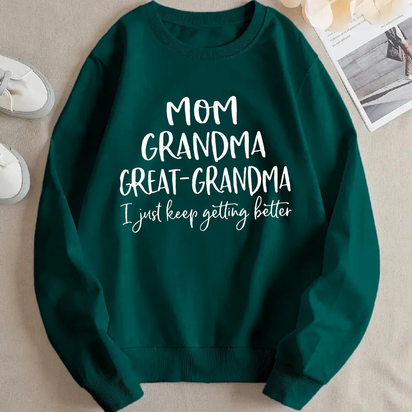 Damen Sweatshirt mit kreativem Familienaufdruck und bequemer Passform - Image 9