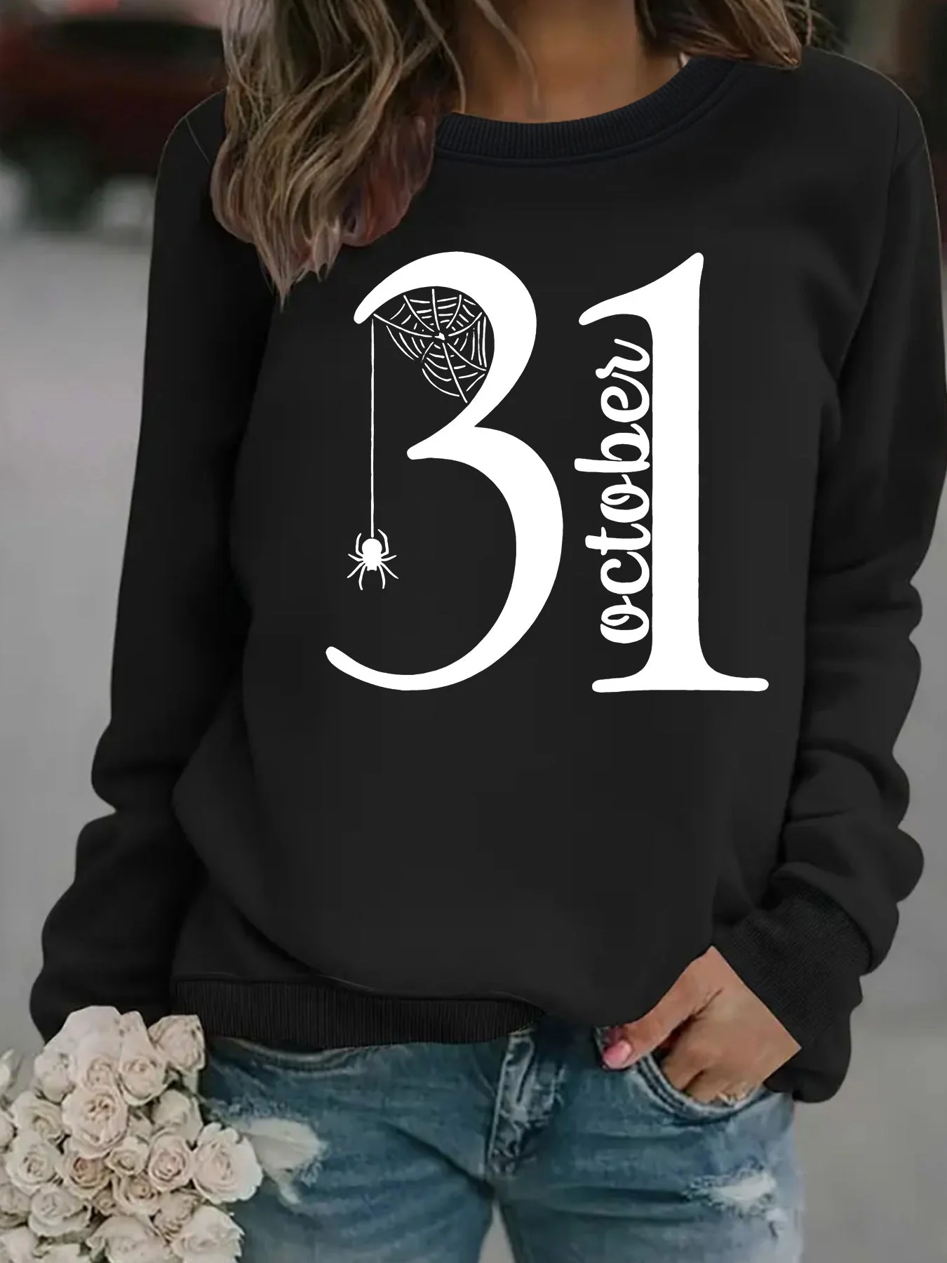 Damen Sweatshirt mit kreativem Halloween-Motiv und bequemer Passform - Image 12