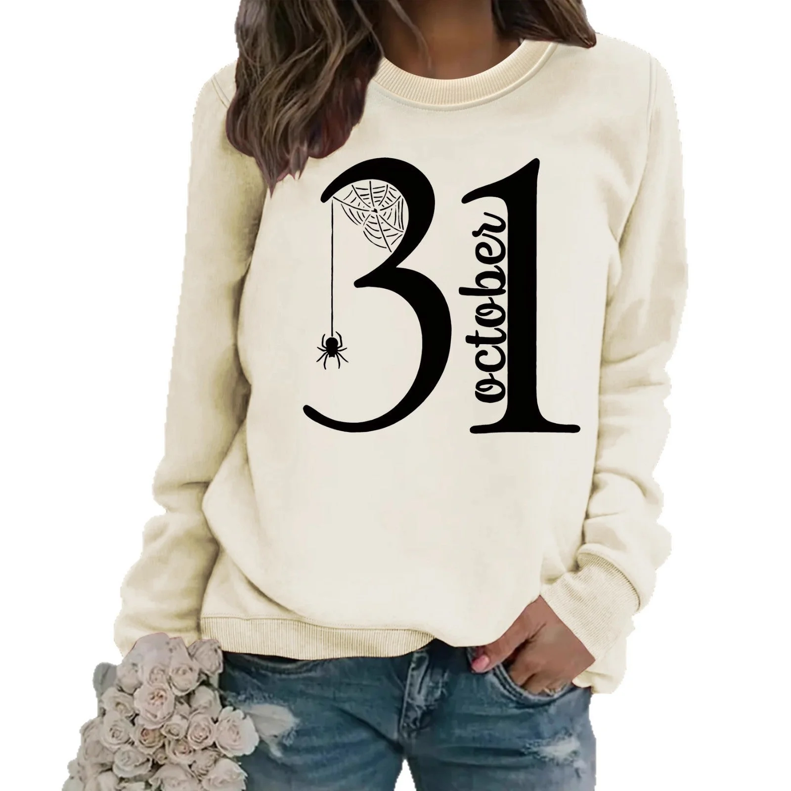 Damen Sweatshirt mit kreativem Halloween-Motiv und bequemer Passform - Image 4