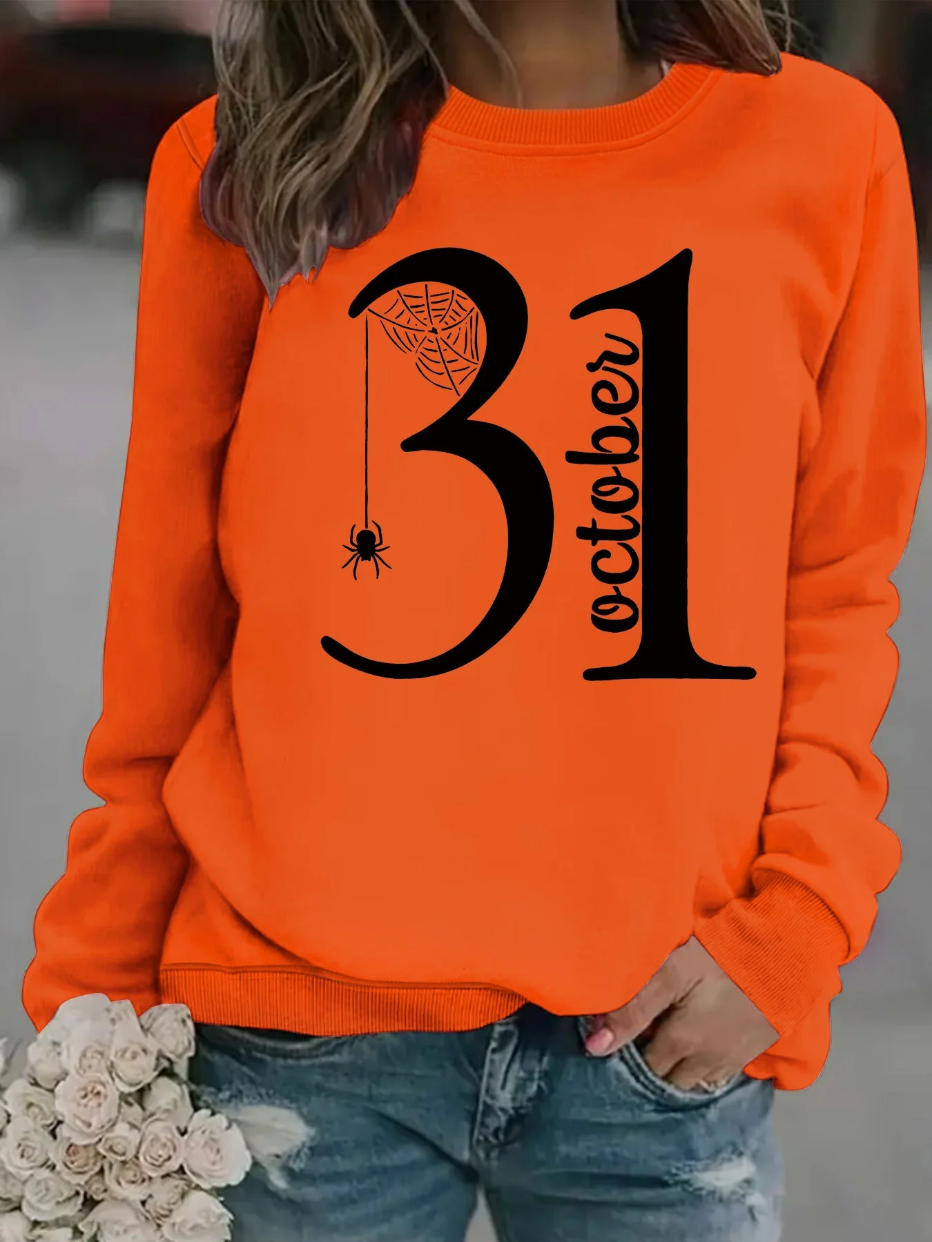 Damen Sweatshirt mit kreativem Halloween-Motiv und bequemer Passform - Image 6