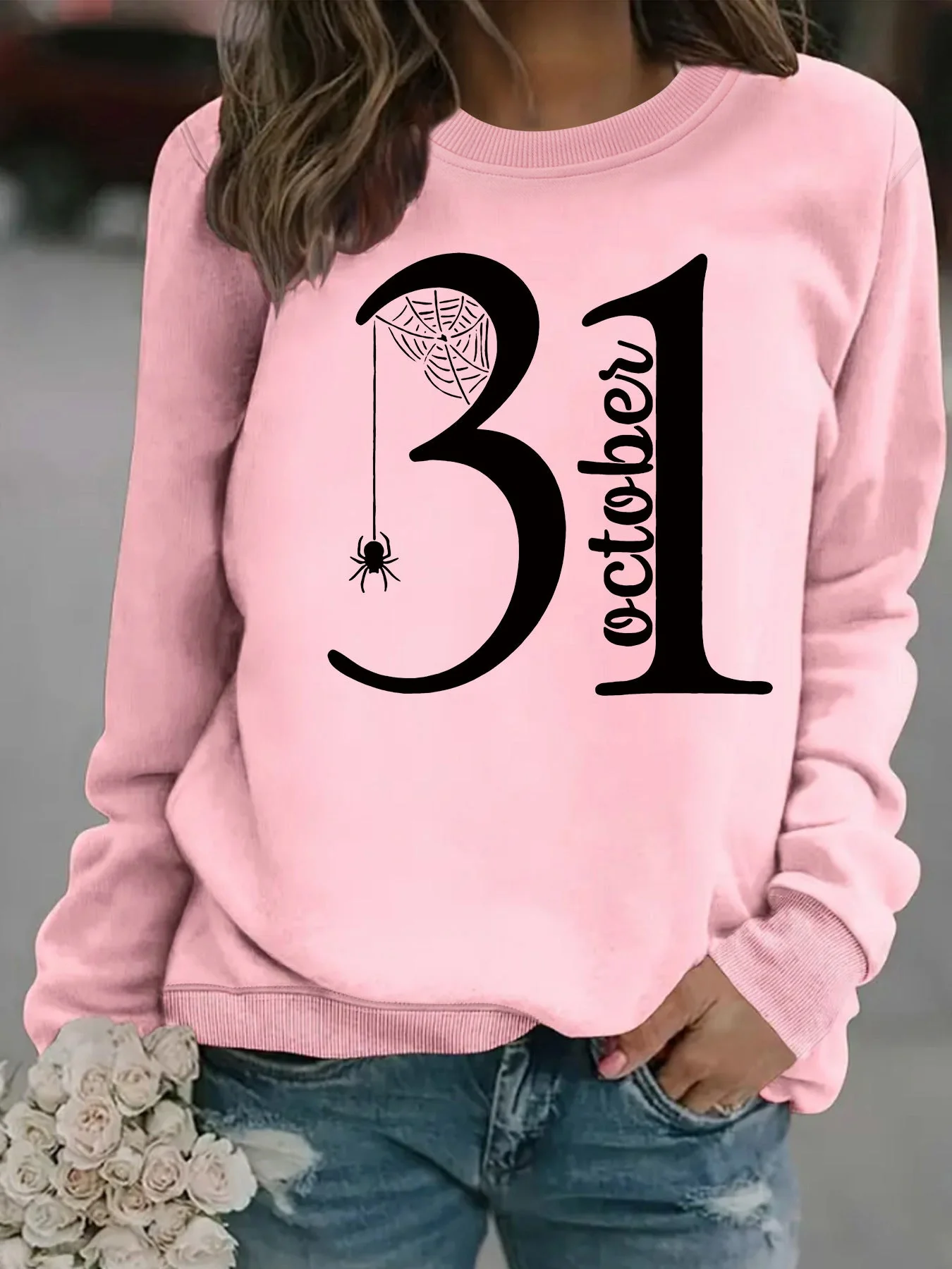Damen Sweatshirt mit kreativem Halloween-Motiv und bequemer Passform - Image 7