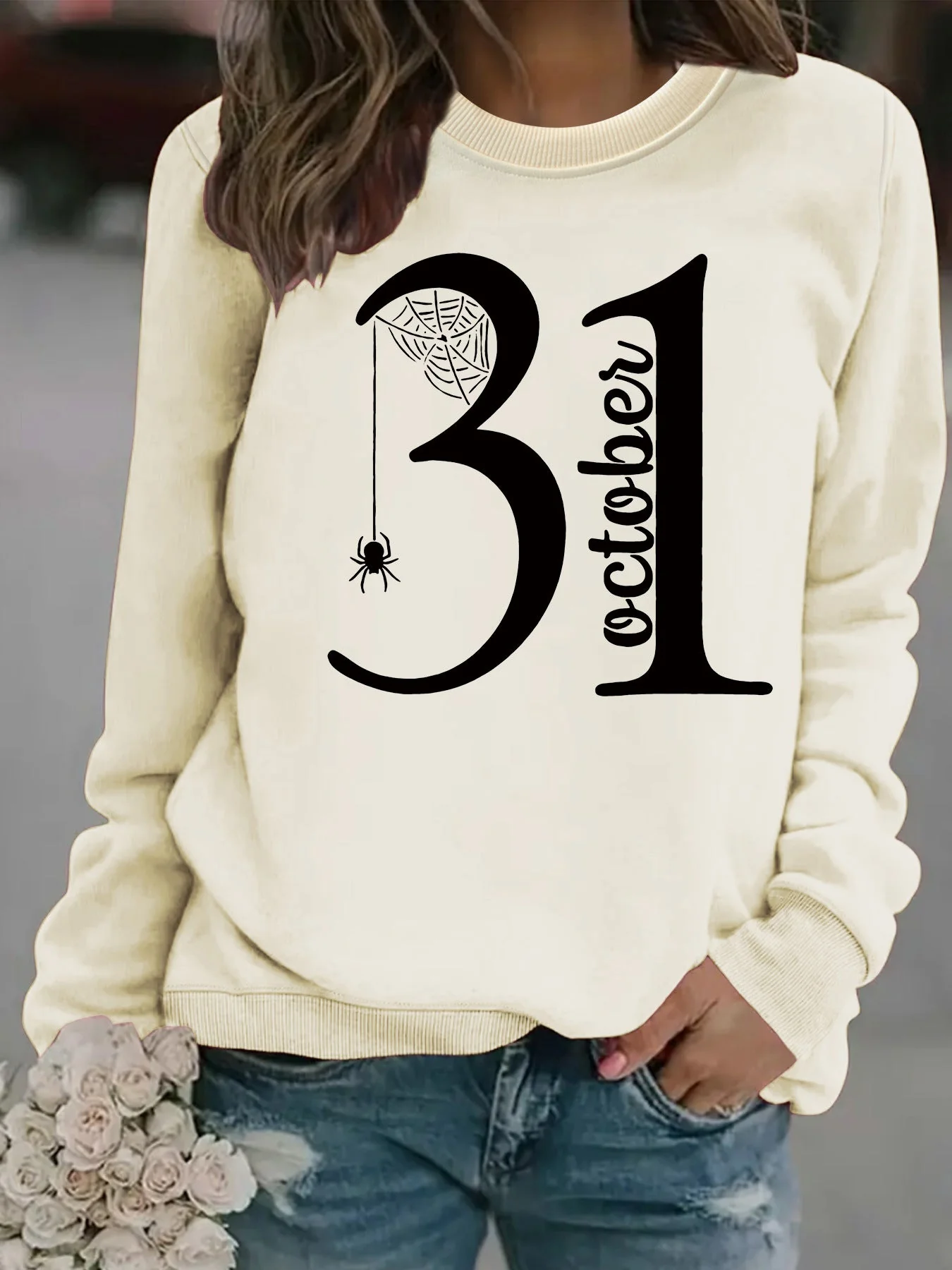 Damen Sweatshirt mit kreativem Halloween-Motiv und bequemer Passform - Image 9