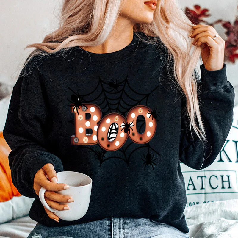 Damen Sweatshirt mit kreativem Halloween-Spinnennetzdesign - Image 11