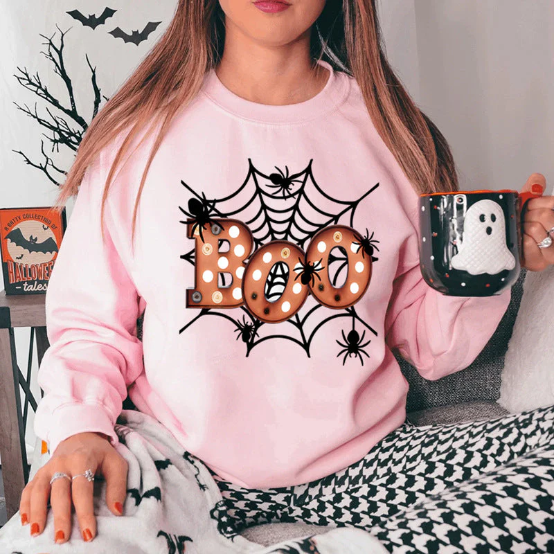 Damen Sweatshirt mit kreativem Halloween-Spinnennetzdesign - Image 5