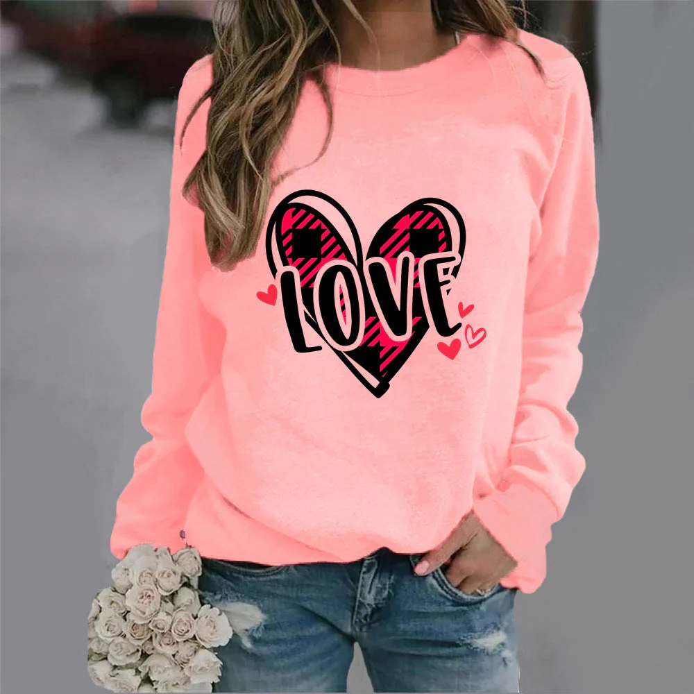 Damen Sweatshirt mit kreativem Herzdesign und lässigem Schnitt
