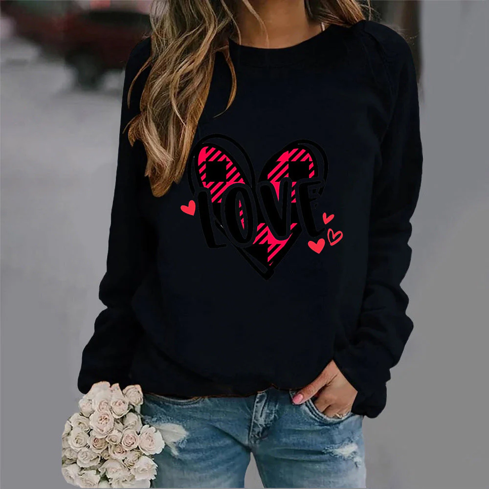 Damen Sweatshirt mit kreativem Herzdesign und lässigem Schnitt - Image 11