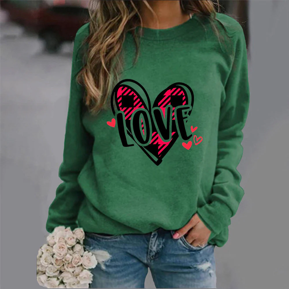 Damen Sweatshirt mit kreativem Herzdesign und lässigem Schnitt - Image 2