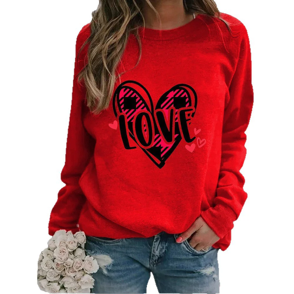 Damen Sweatshirt mit kreativem Herzdesign und lässigem Schnitt - Image 4