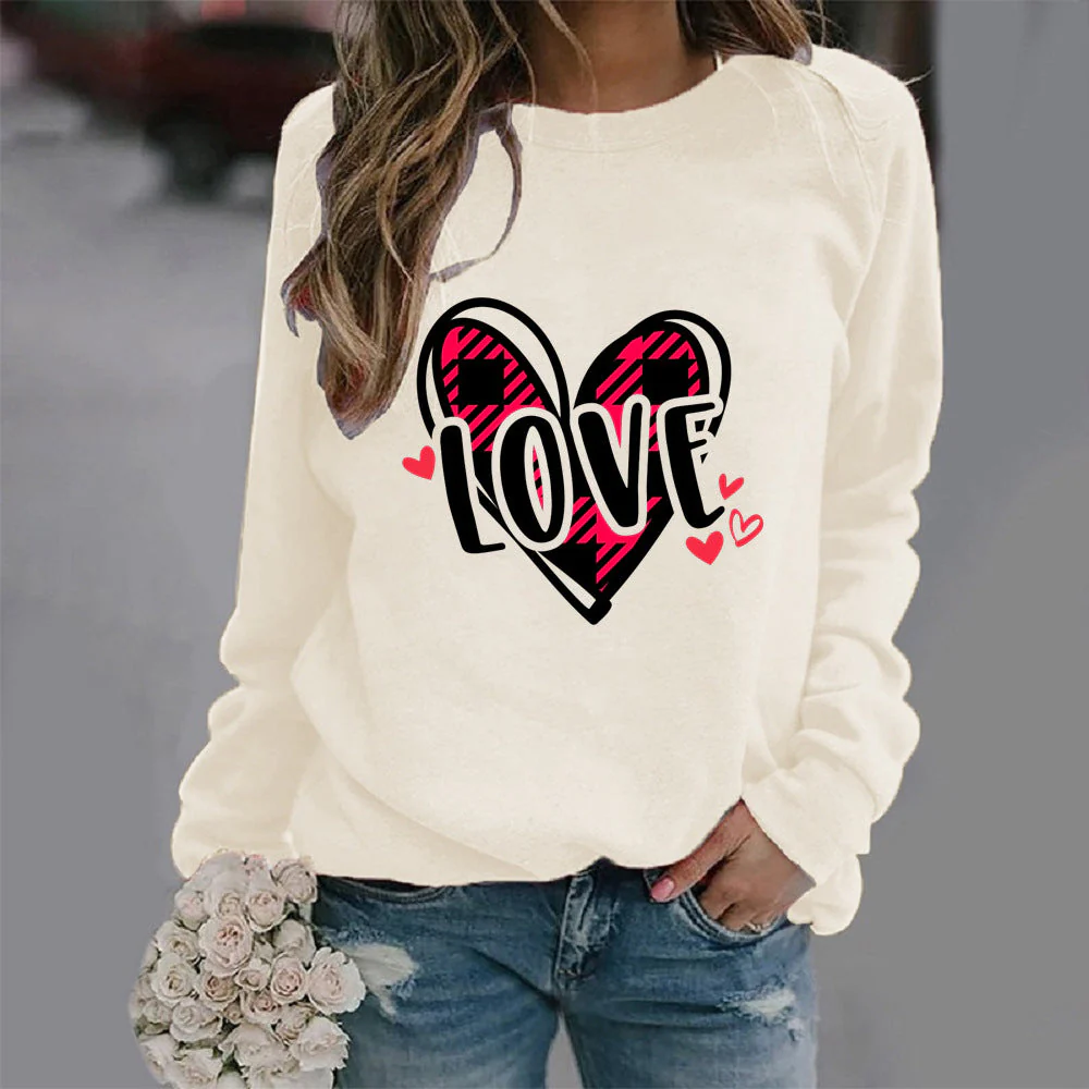 Damen Sweatshirt mit kreativem Herzdesign und lässigem Schnitt - Image 5