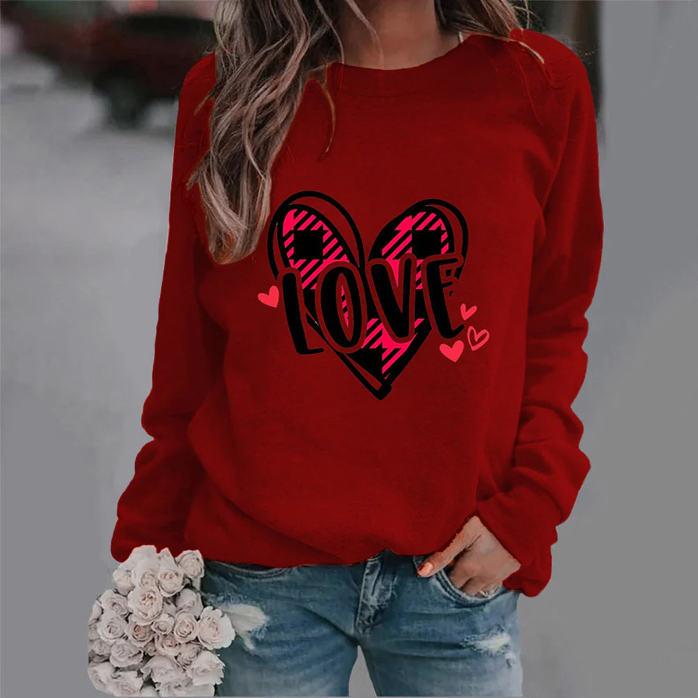 Damen Sweatshirt mit kreativem Herzdesign und lässigem Schnitt - Image 7