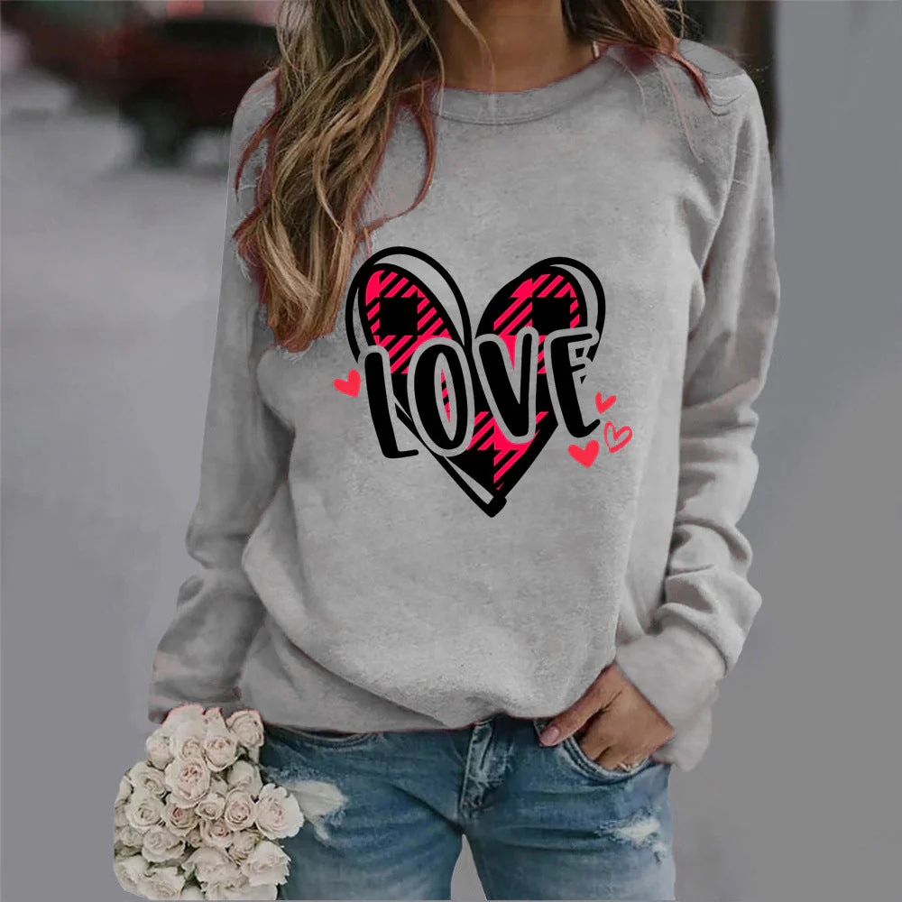 Damen Sweatshirt mit kreativem Herzdesign und lässigem Schnitt - Image 8