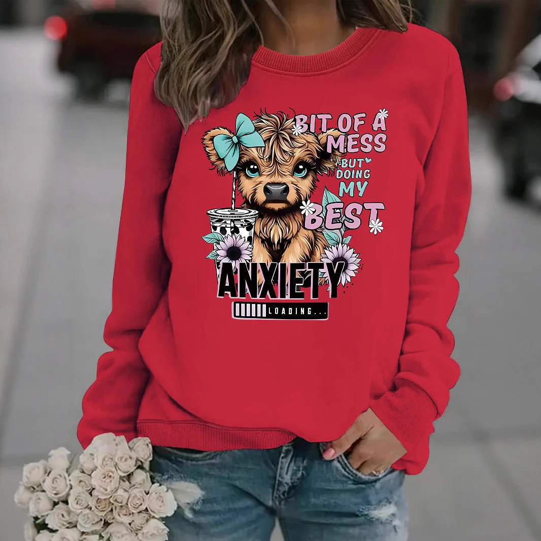 Damen Sweatshirt mit kreativem Hundedesign und inspirierendem Schriftzug - Image 3