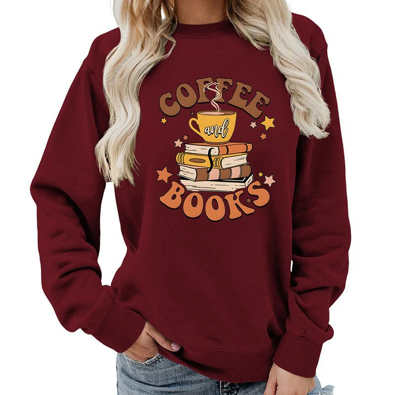Damen Sweatshirt mit kreativem Kaffeebuch-Design - Image 2