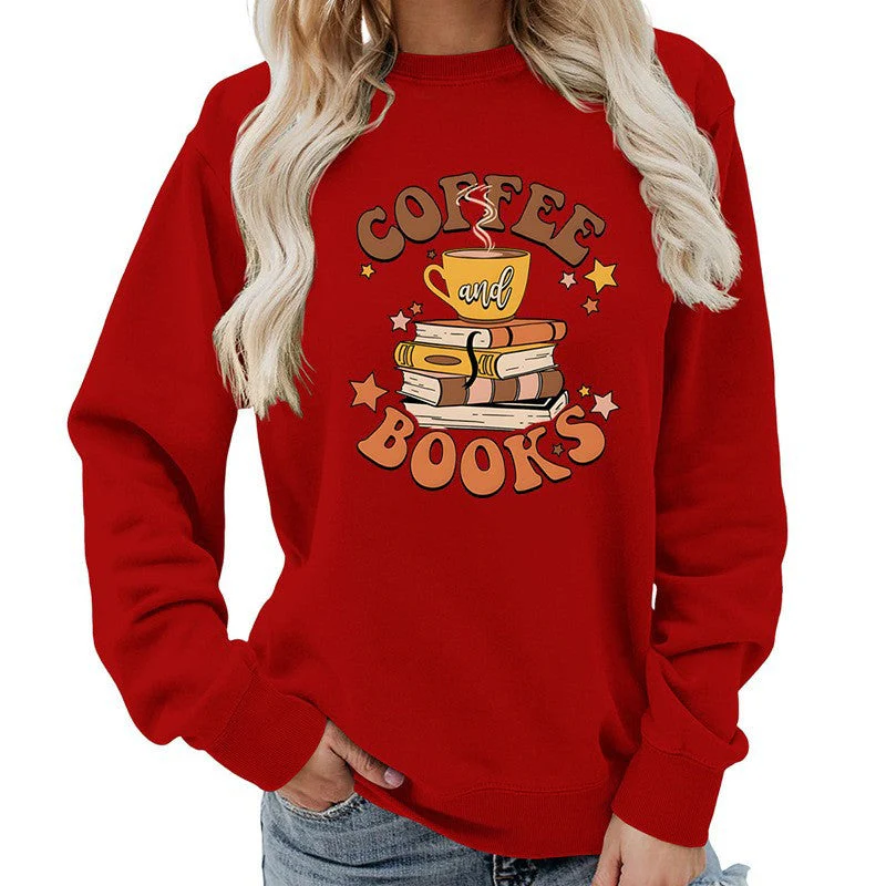 Damen Sweatshirt mit kreativem Kaffeebuch-Design - Image 4