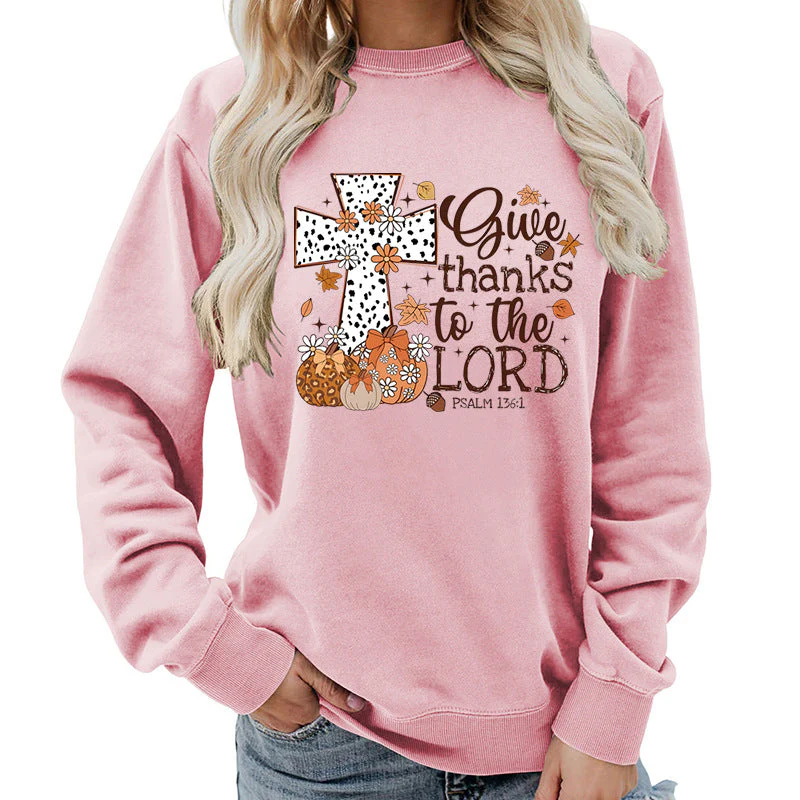 Damen Sweatshirt mit kreativem Kreuz-Aufdruck und herbstlichem Design - Image 14