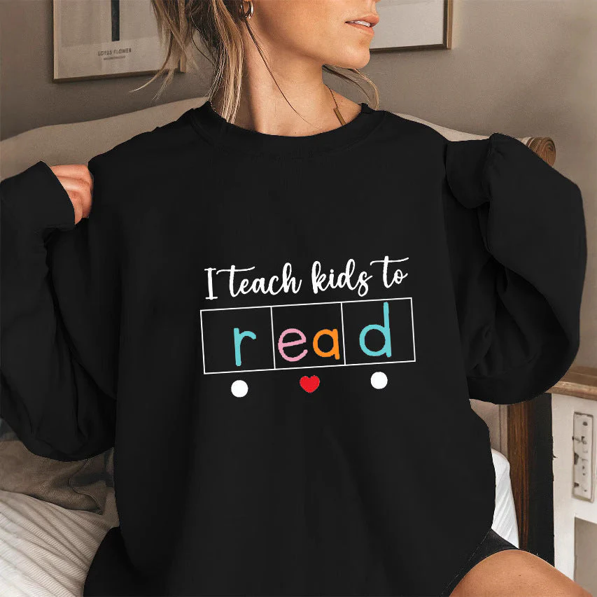 Damen Sweatshirt mit kreativem Lehrmotiv