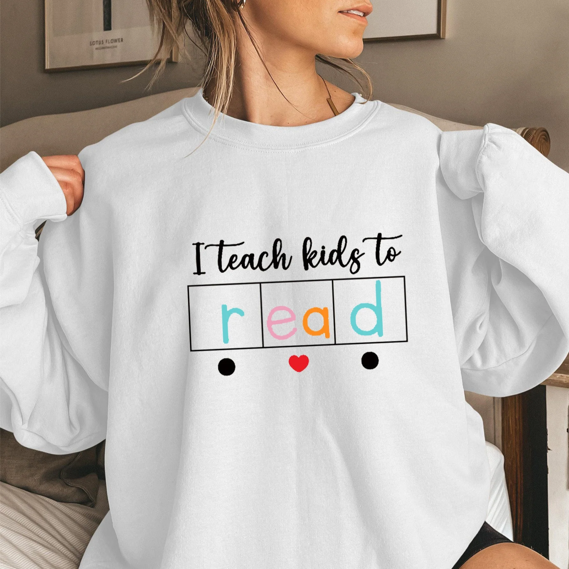 Damen Sweatshirt mit kreativem Lehrmotiv - Image 2