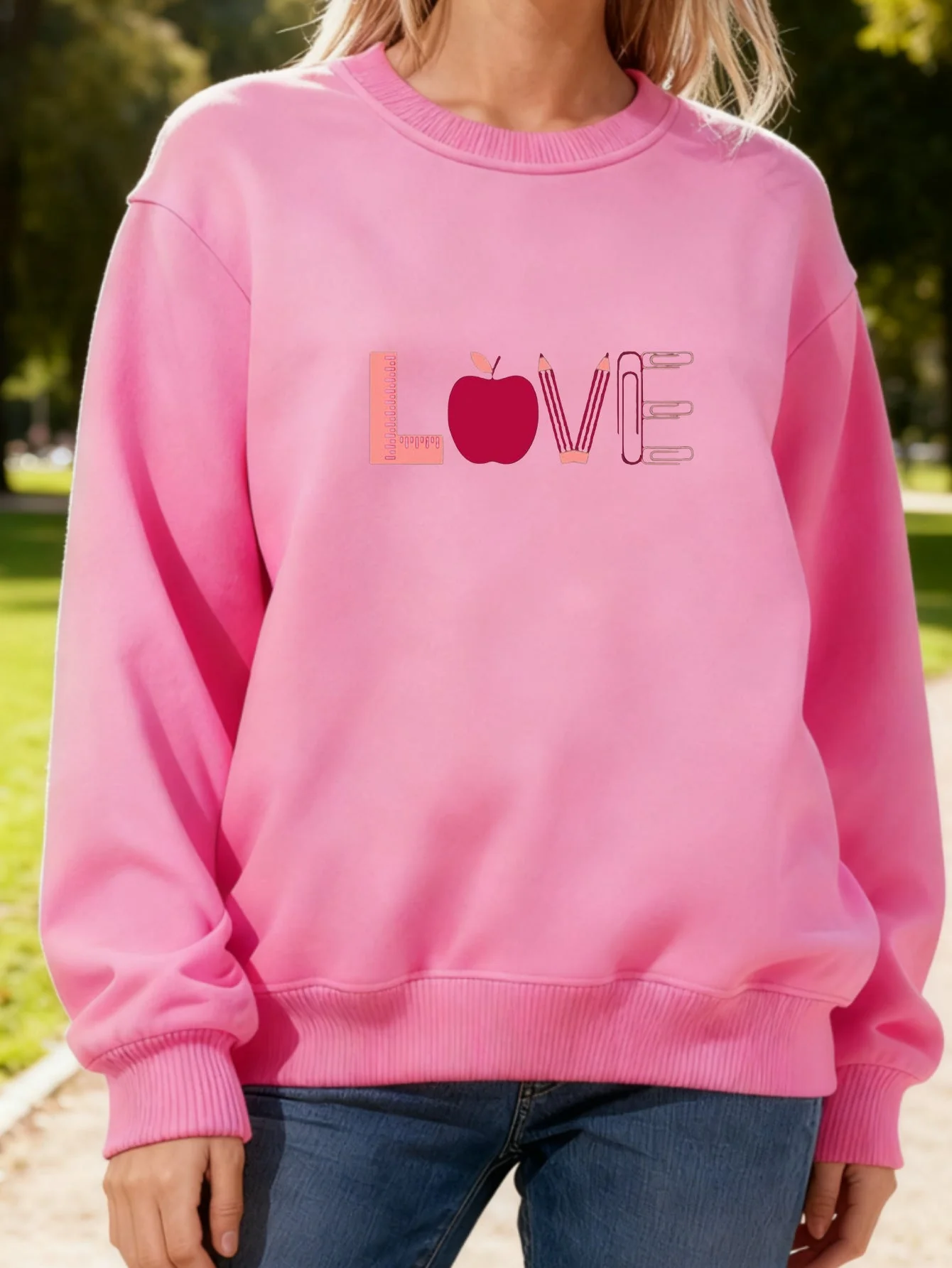 Damen Sweatshirt mit kreativem Love-Motiv - Image 18