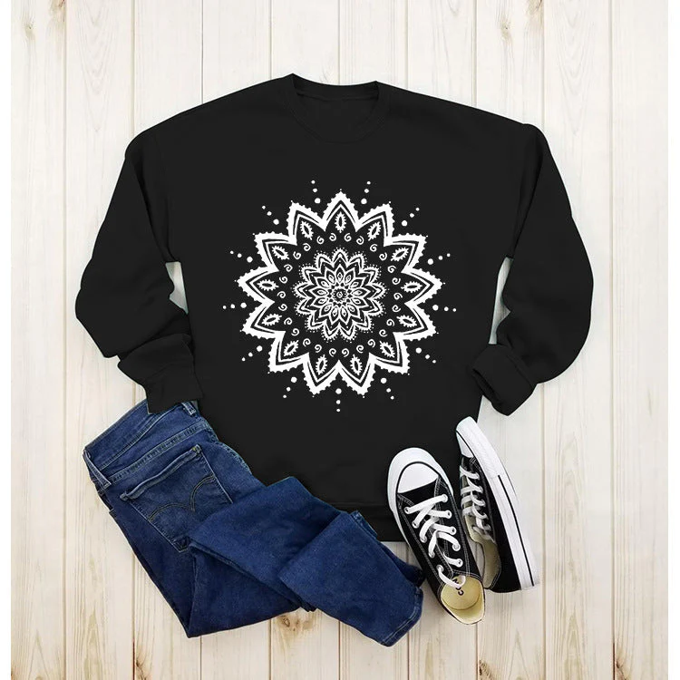 Damen Sweatshirt mit kreativem Mandala-Design und lässigem Schnitt - Image 2