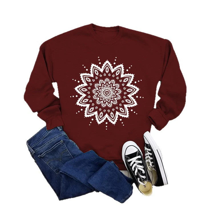 Damen Sweatshirt mit kreativem Mandala-Design und lässigem Schnitt - Image 4