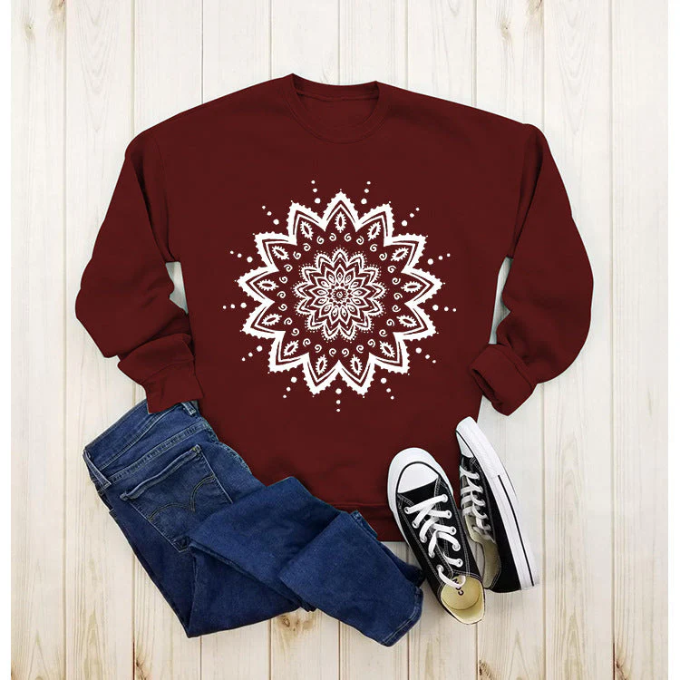 Damen Sweatshirt mit kreativem Mandala-Design und lässigem Schnitt - Image 6