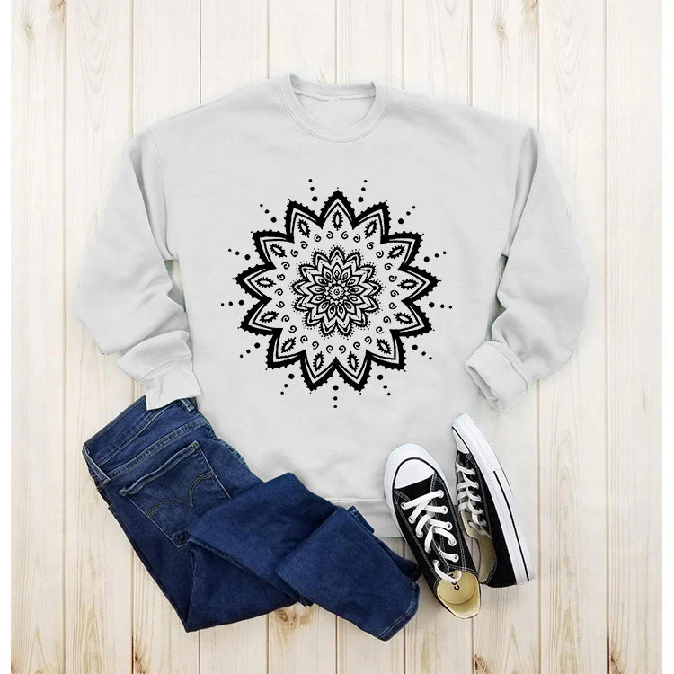 Damen Sweatshirt mit kreativem Mandala-Design und lässigem Schnitt - Image 7