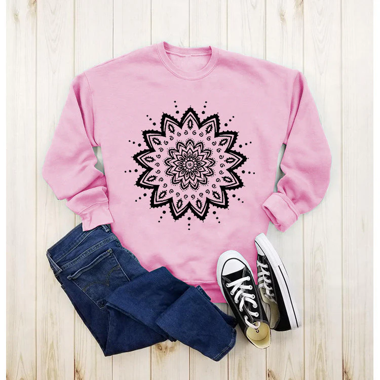 Damen Sweatshirt mit kreativem Mandala-Design und lässigem Schnitt - Image 9