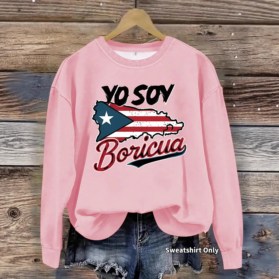 Damen Sweatshirt mit kreativem Puerto Rico Design und lässigem Schnitt