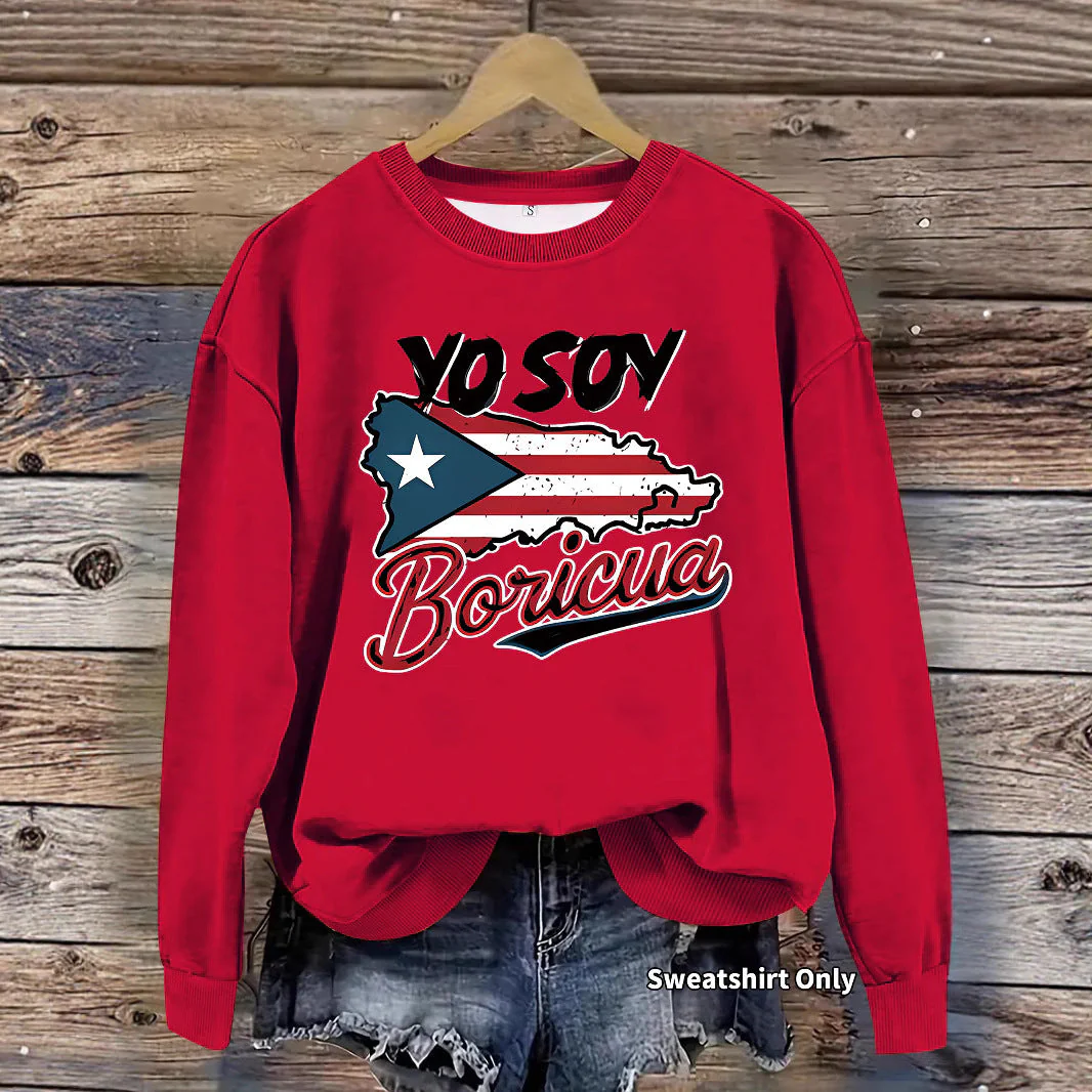 Damen Sweatshirt mit kreativem Puerto Rico Design und lässigem Schnitt - Image 3