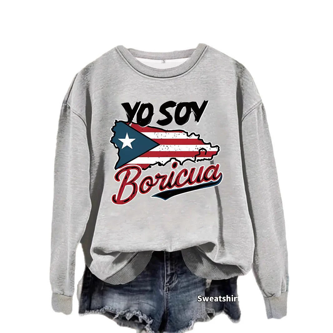 Damen Sweatshirt mit kreativem Puerto Rico Design und lässigem Schnitt - Image 4