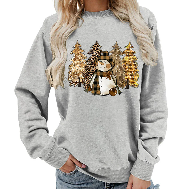 Damen Sweatshirt mit kreativem Schneemann-Design und weichem Innenfutter - Image 5