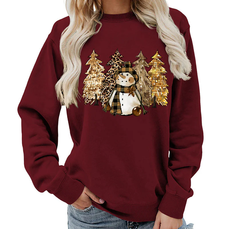Damen Sweatshirt mit kreativem Schneemann-Design und weichem Innenfutter - Image 7