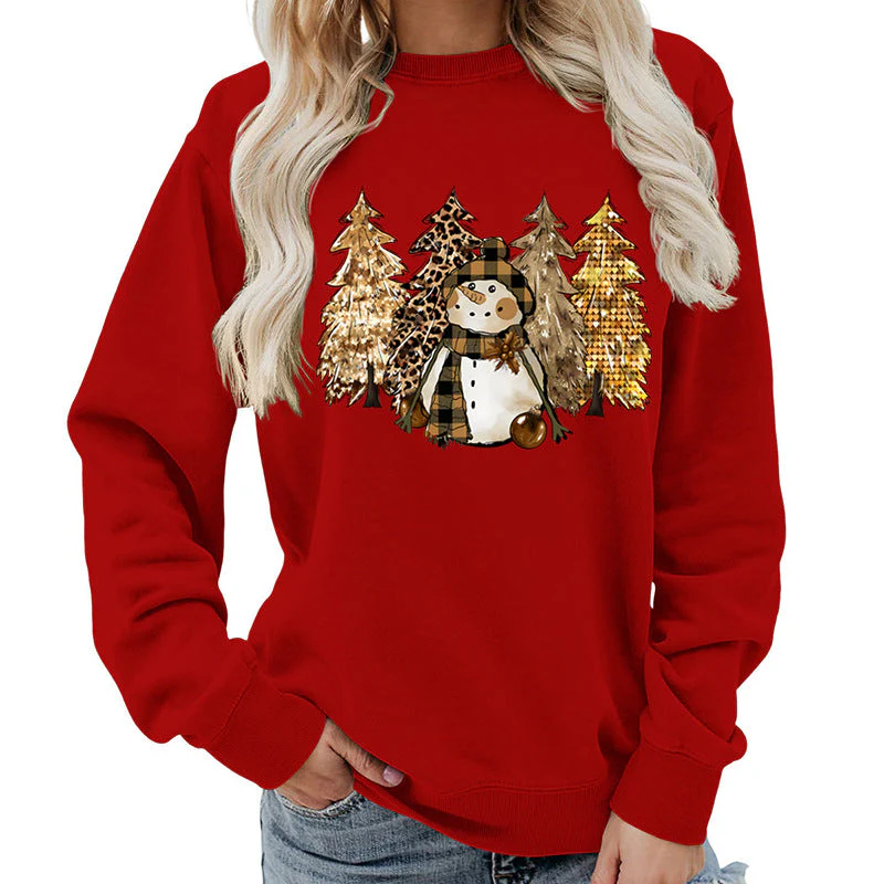 Damen Sweatshirt mit kreativem Schneemann-Design und weichem Innenfutter - Image 8