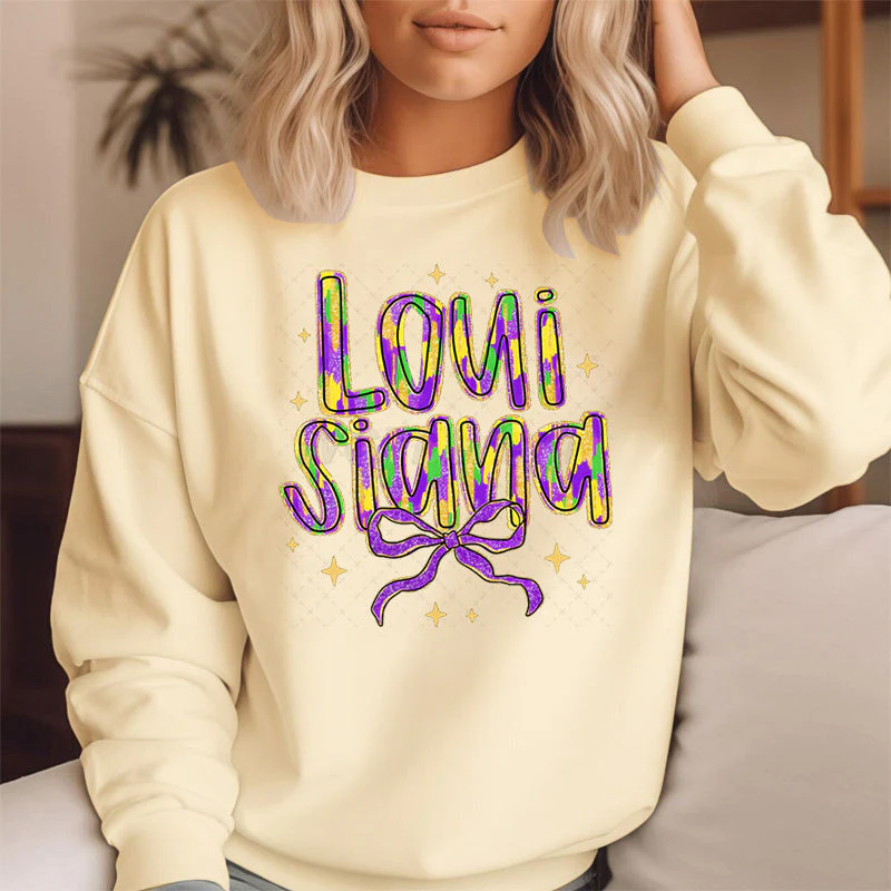 Damen Sweatshirt mit kreativem Schriftzug und weichem Innenfutter - Image 2
