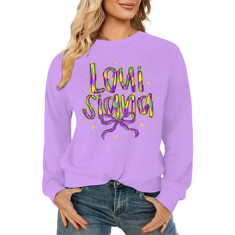 Damen Sweatshirt mit kreativem Schriftzug und weichem Innenfutter - Image 3