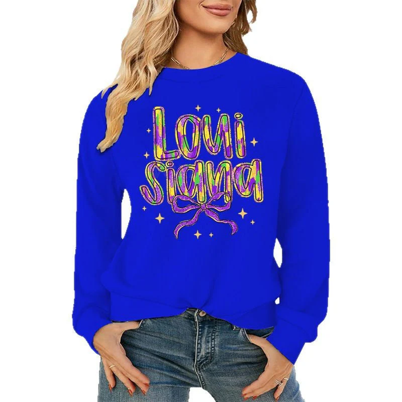 Damen Sweatshirt mit kreativem Schriftzug und weichem Innenfutter - Image 4