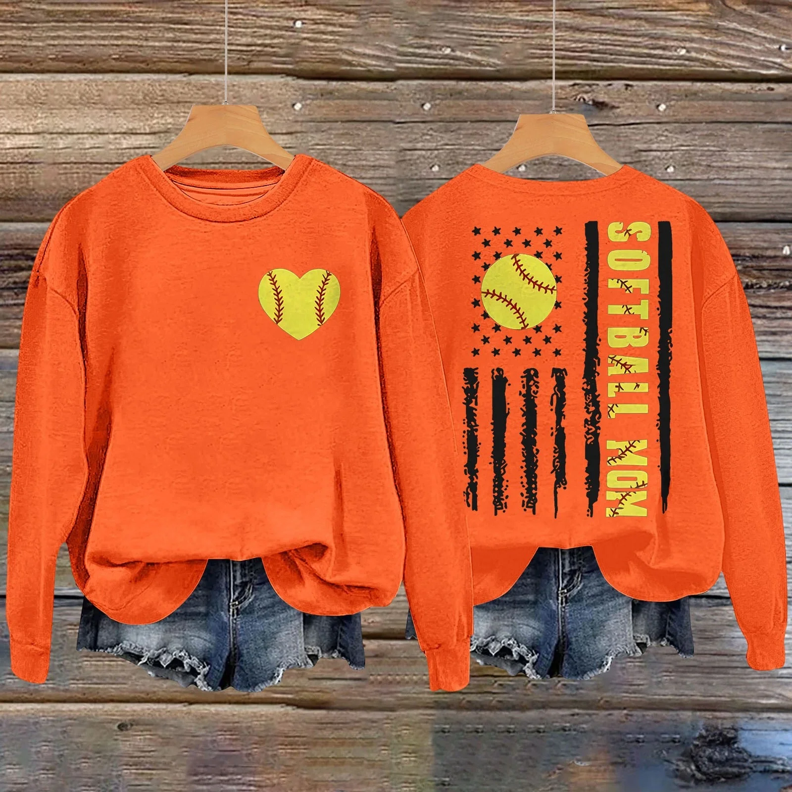 Damen Sweatshirt mit kreativem Softball-Design - Image 4