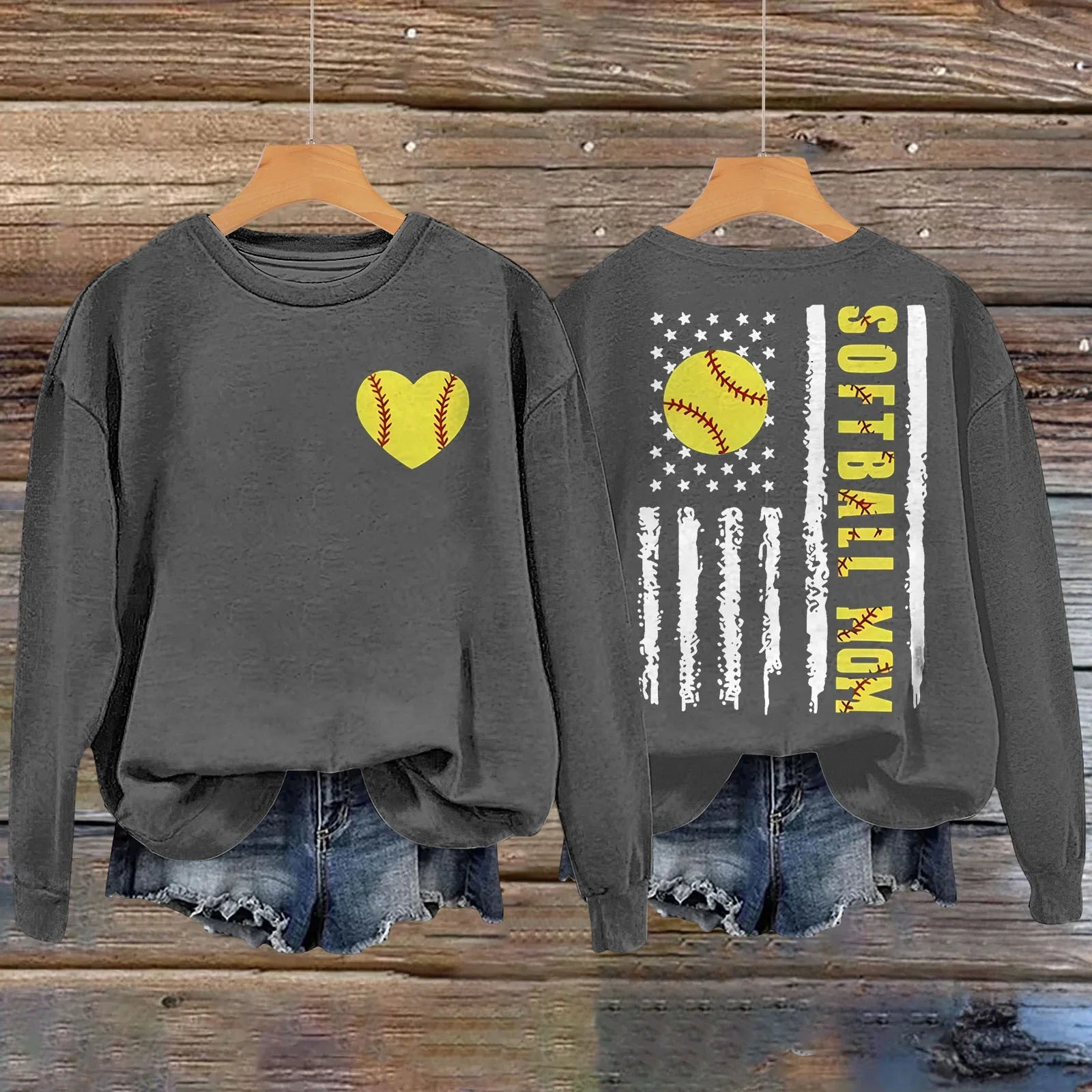 Damen Sweatshirt mit kreativem Softball-Design - Image 6