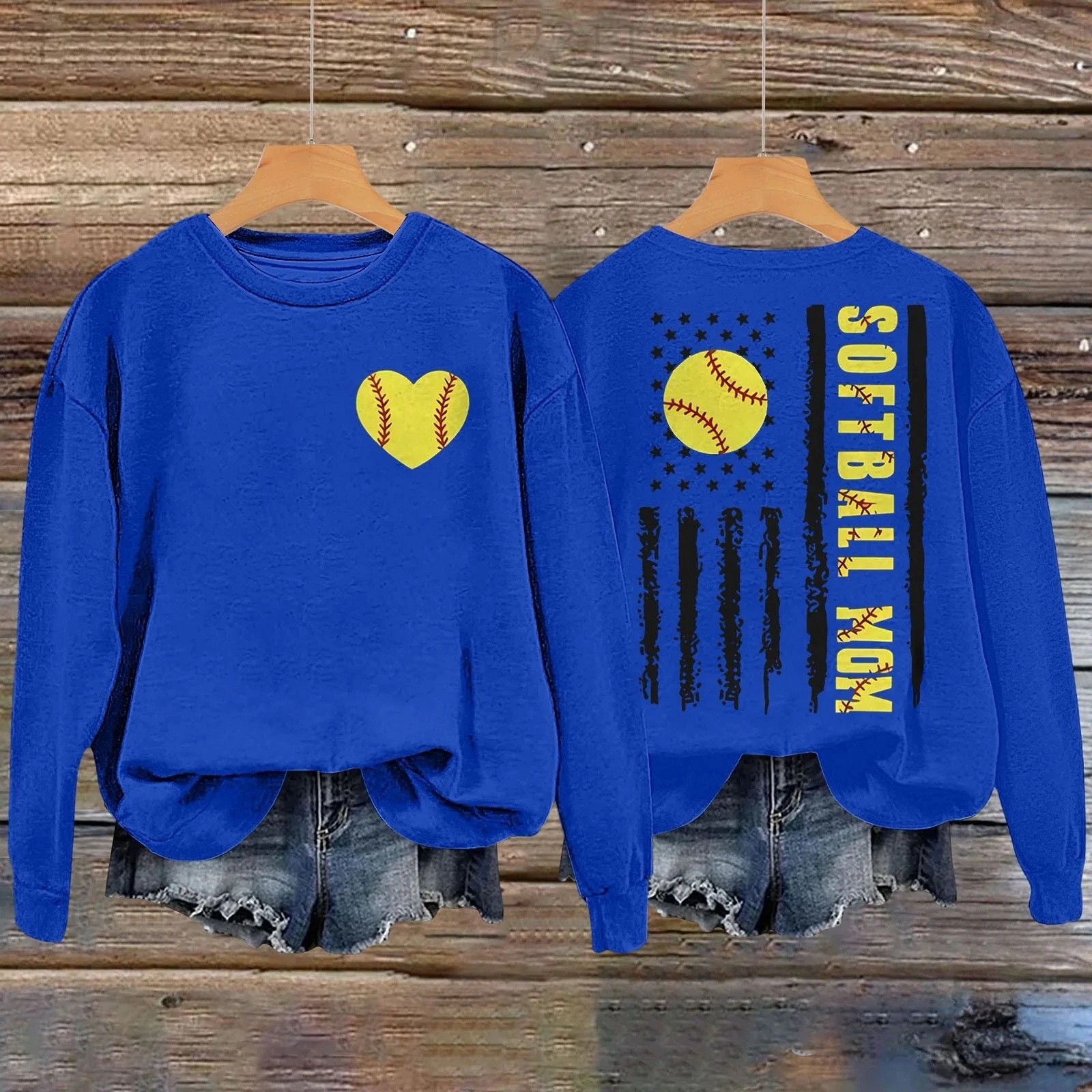 Damen Sweatshirt mit kreativem Softball-Design - Image 7