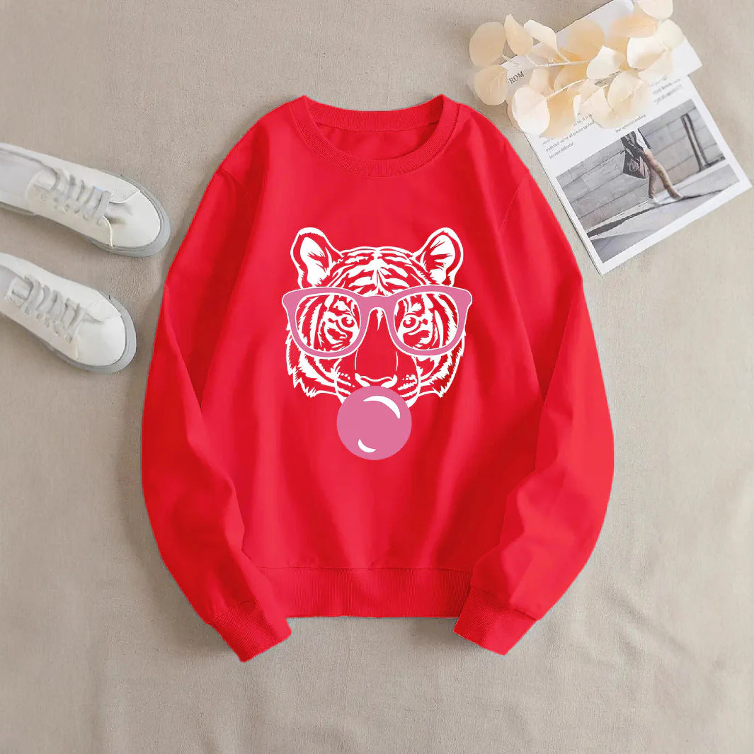 Damen Sweatshirt mit kreativem Tiger-Design und lässigem Schnitt - Image 2