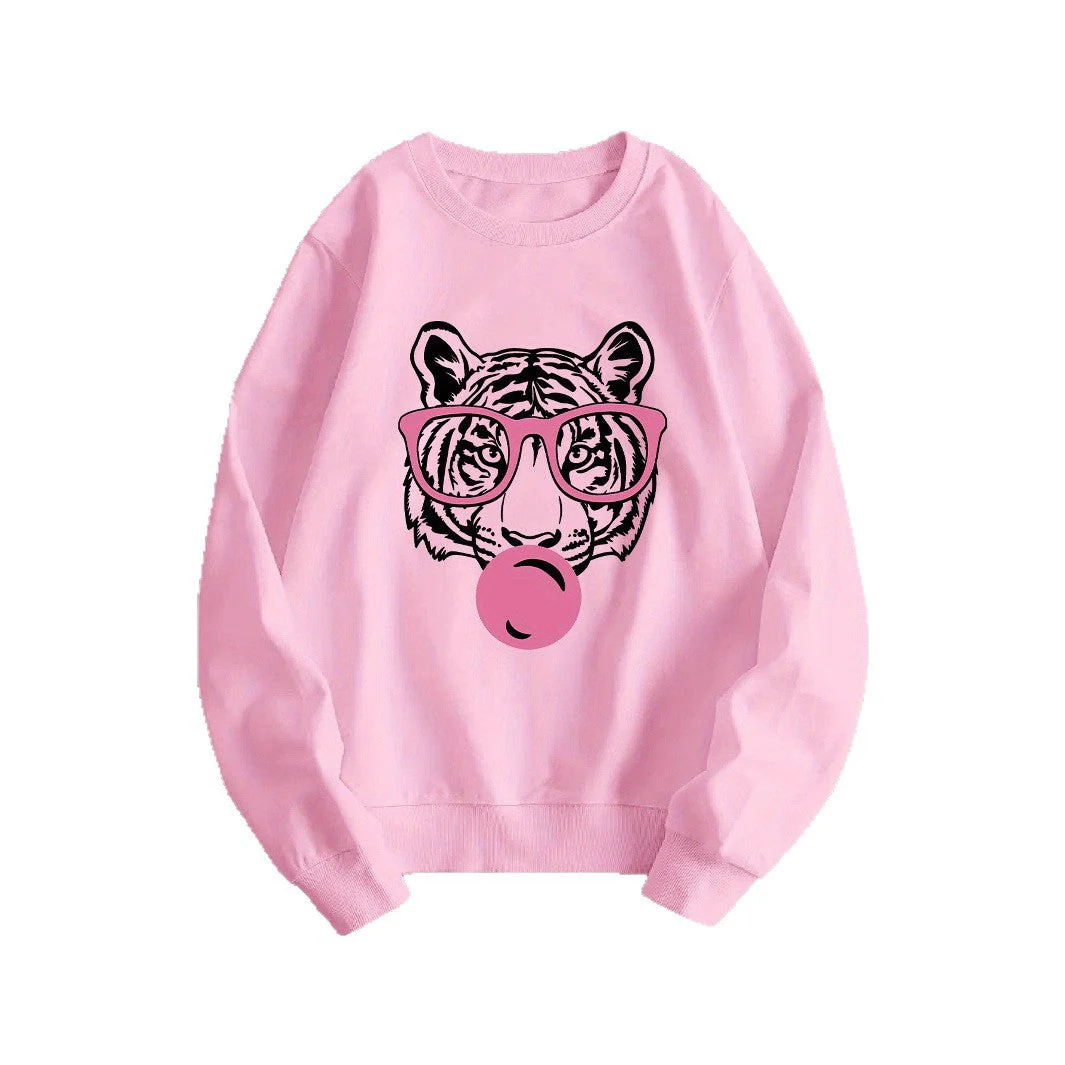 Damen Sweatshirt mit kreativem Tiger-Design und lässigem Schnitt - Image 4