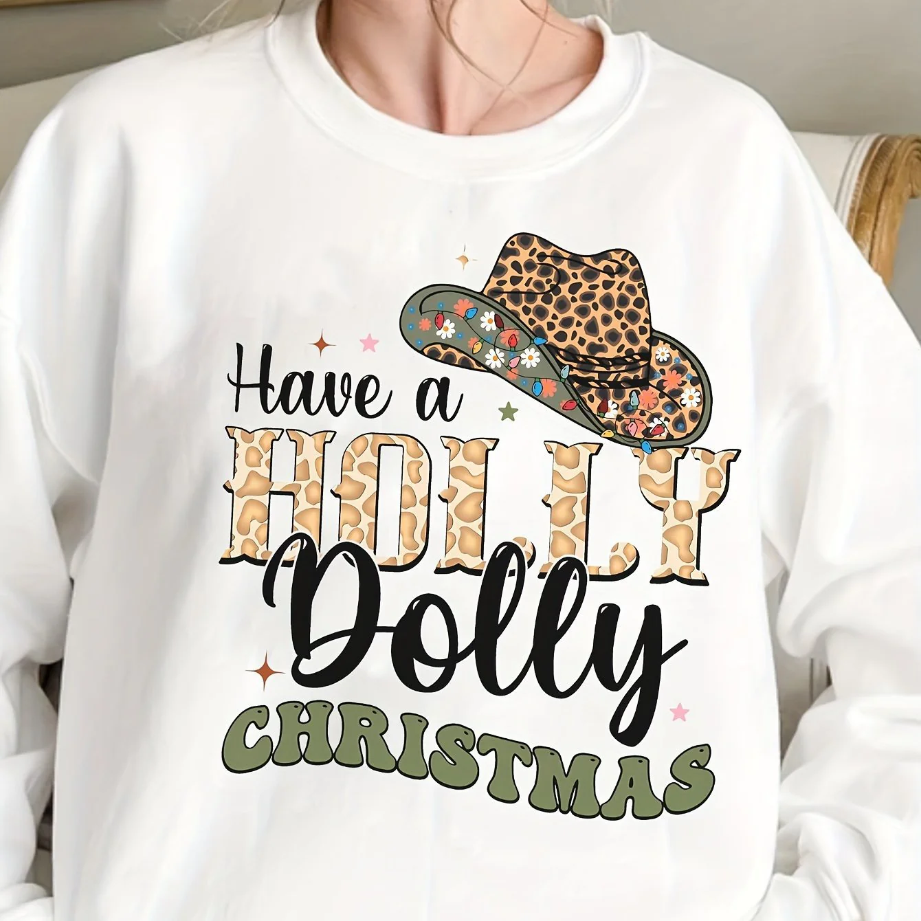 Damen Sweatshirt mit kreativem Weihnachten-Motiv und stylischem Schriftzug - Image 3