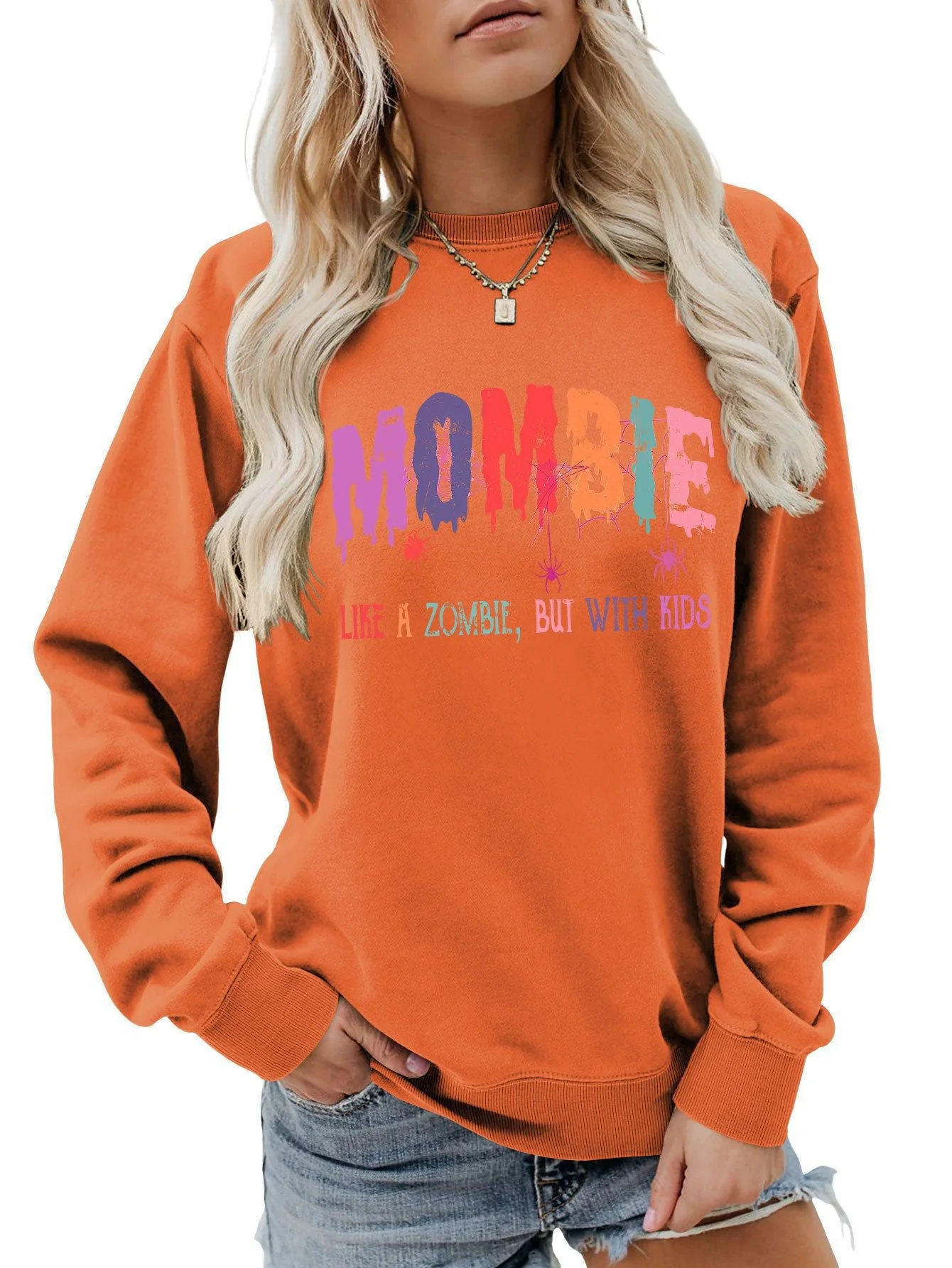 Damen Sweatshirt mit kreativem Zombie-Motiv - Image 15