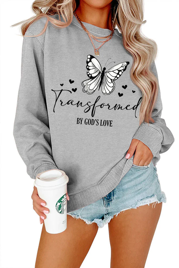 Damen Sweatshirt mit künstlerischem Schmetterlingsmotiv und inspirierendem Schriftzug - Image 5