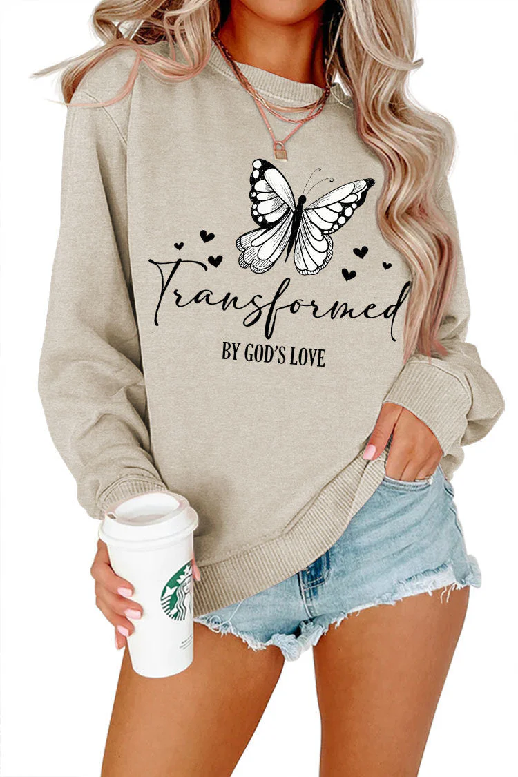 Damen Sweatshirt mit künstlerischem Schmetterlingsmotiv und inspirierendem Schriftzug - Image 7